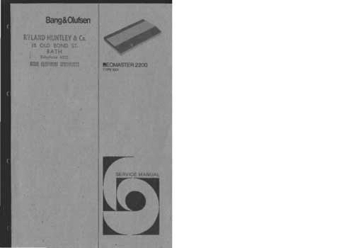 Bang and Olufsen Beomaster 2200 service manual PDF